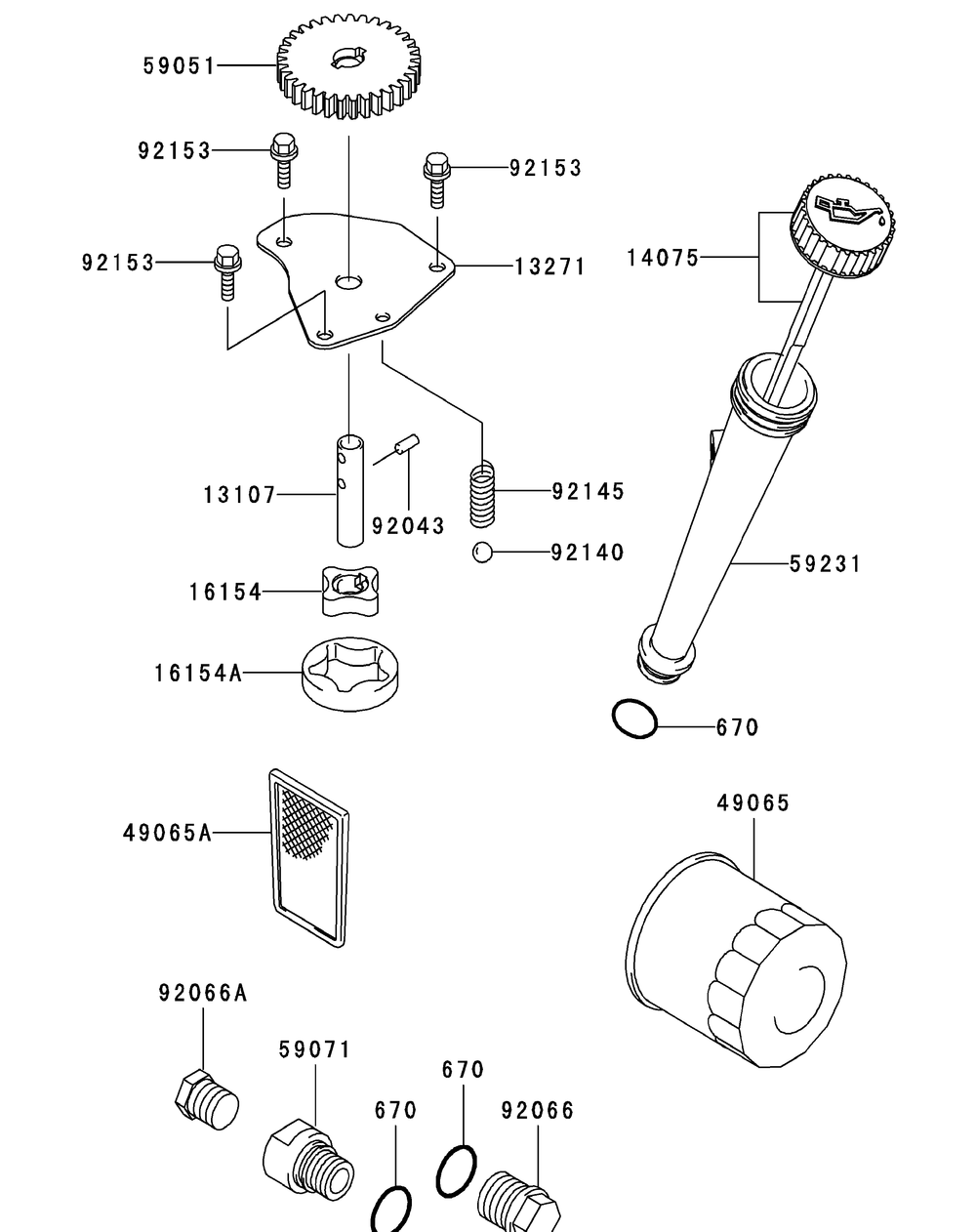 Kawasaki Fh580v-As05 Lubrication Equipment Diagram and Parts List for ENFORCER44 53BI3AGF050-19HP Cub Cadet Lawn Tractor
